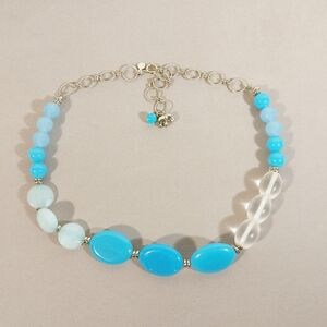 LOFT Bright Turquoise & Sea-Glass Beaded Necklace